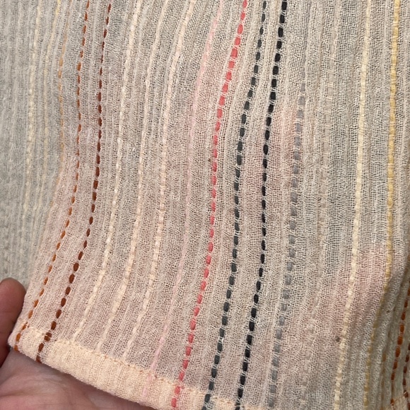 Chaser | Plus Size Shirting Button Down Embroidered Semi Sheer Lightweight Shirt - Picture 15 of 16